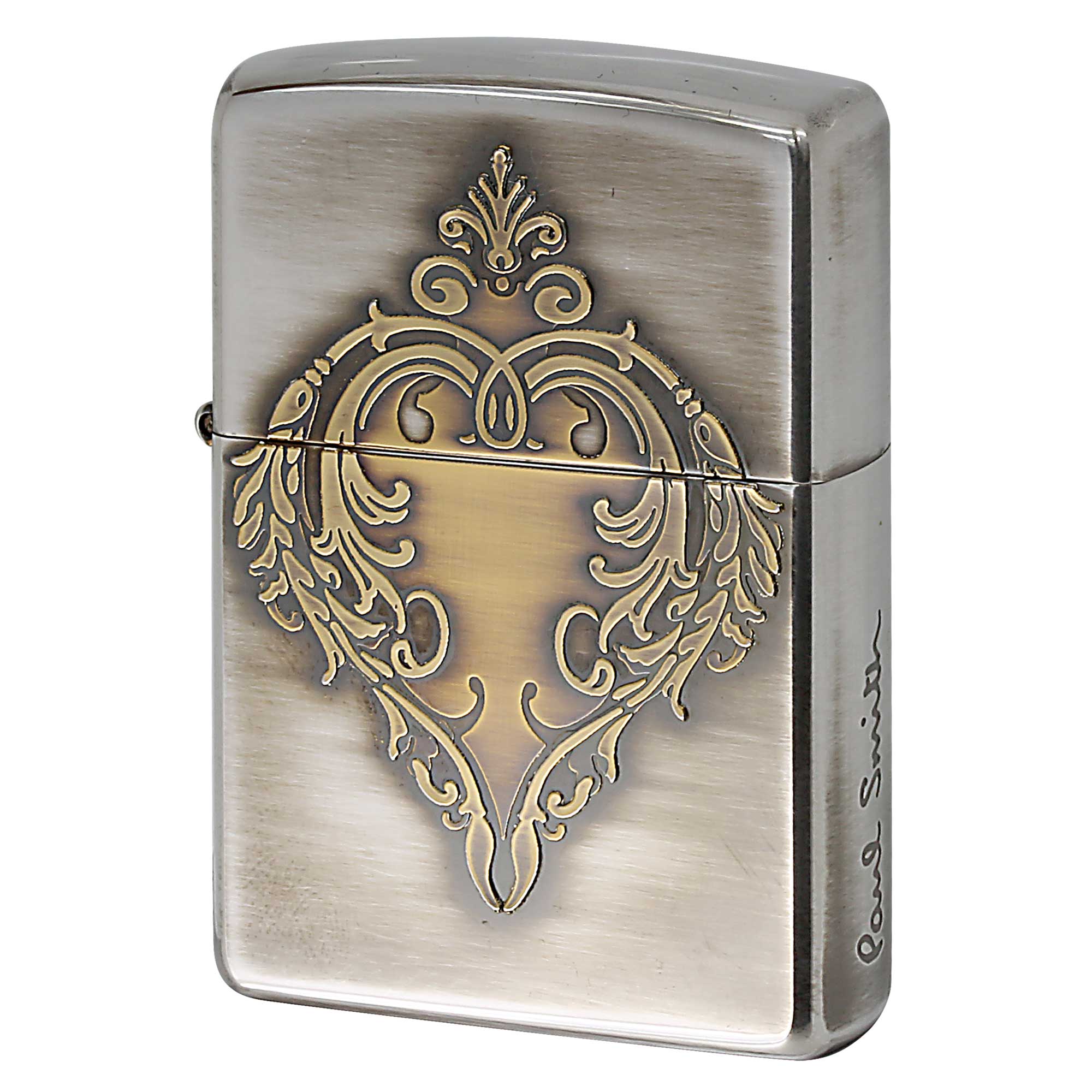 絶版/ヴィンテージ Zippo ジッポー 中古 2008年製造 ZIPPO Paul Smith Heart Arabesque ハート アラベスク 逆エッチング 盛上げ ゴールド  [S]ほぼ新品同様