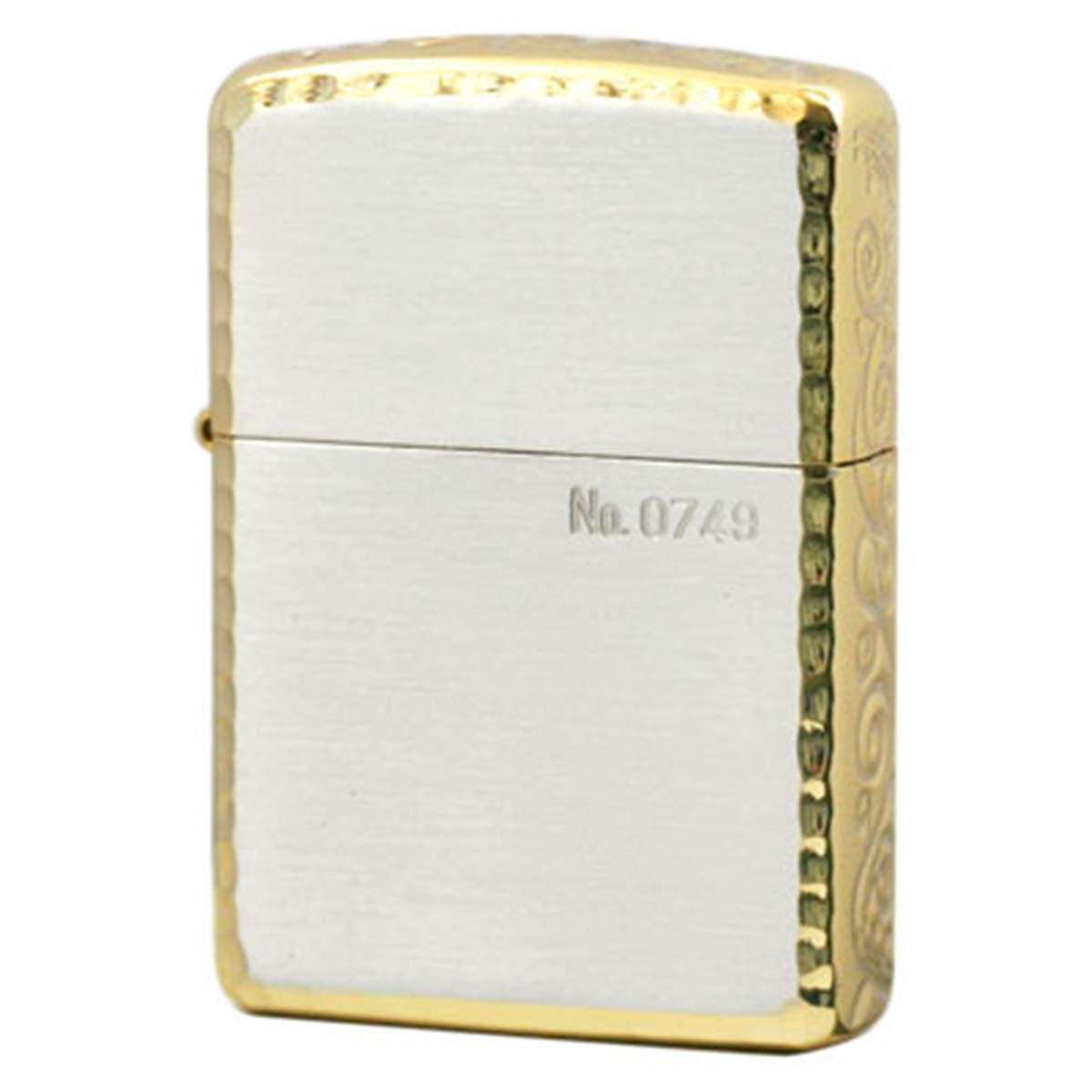 Zippo ジッポー アーマー 162 3面彫刻 コーナーリューター加工 金銀コンビメッキ シリアル番号 SG