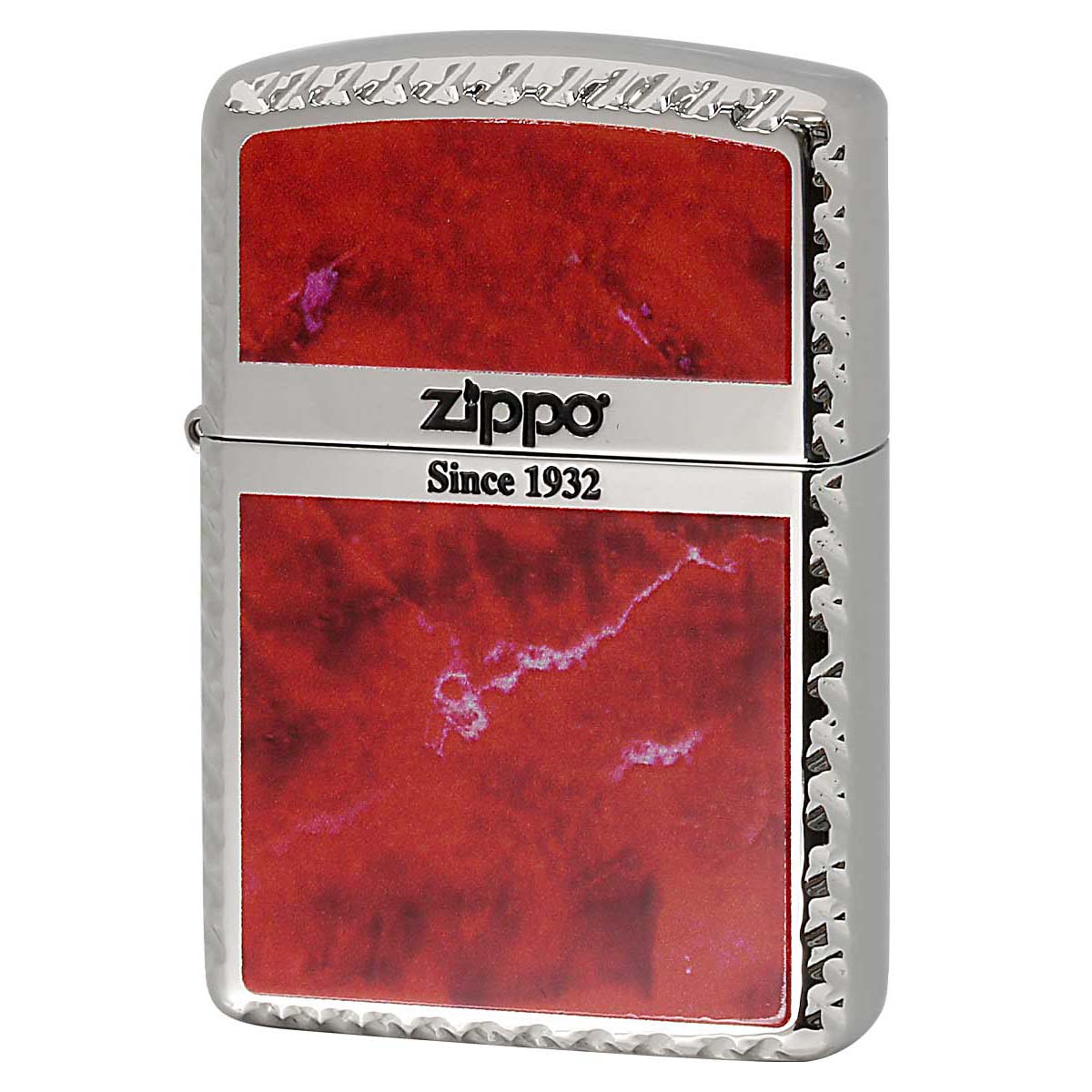 Zippo ジッポー アーマー 大理石調 マーブル柄 レッド クロスコーナカット 両面加工 Cross Cut Series MRD