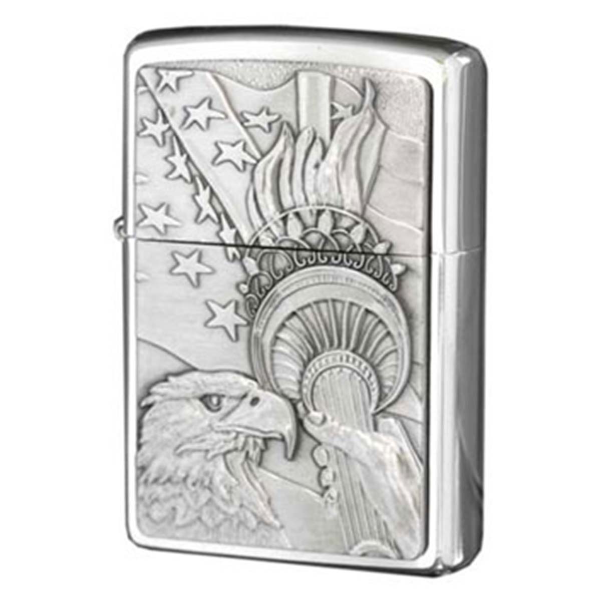 Zippo ジッポー イーグル アメリカ国旗 自由 愛国 Sometihing Patriotic ブラッシュドクローム 20895 メール便可