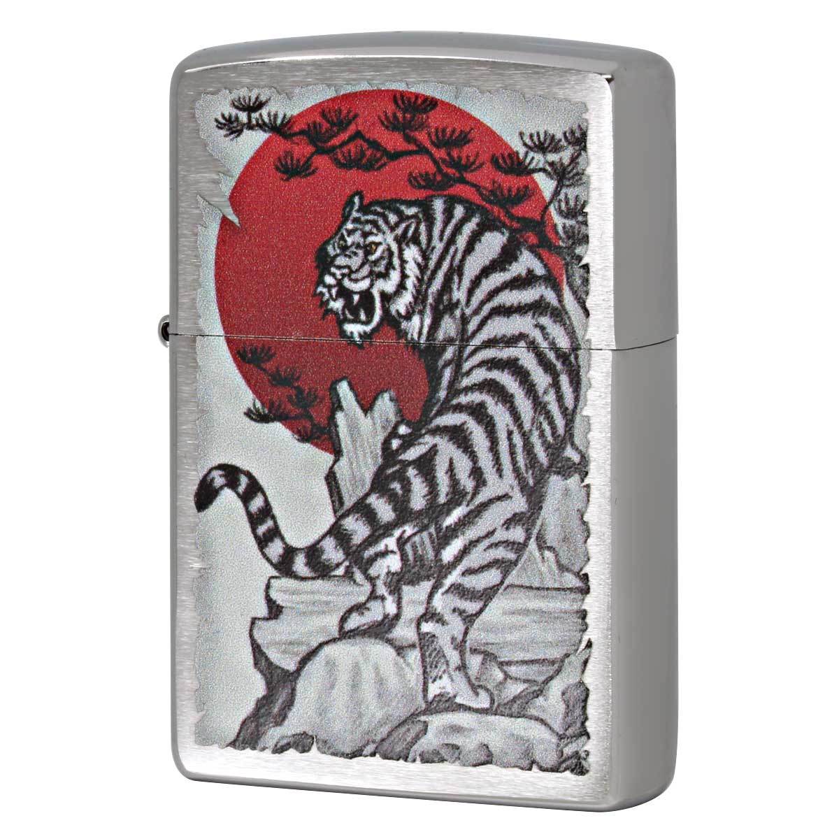 Zippo ジッポー タイガー 虎 アジア風 日本 Asian Tiger ブラッシュドクローム 29889 メール便可