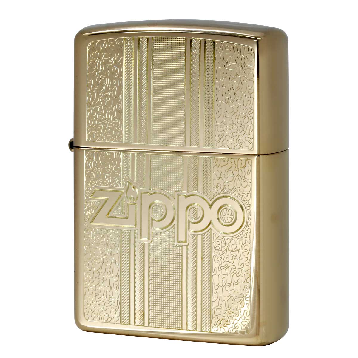 Zippo ジッポー ジッポ ロゴ パターン彫刻 Logo Pattern 鏡面 ポリッシュ ブラス 29677 メール便可