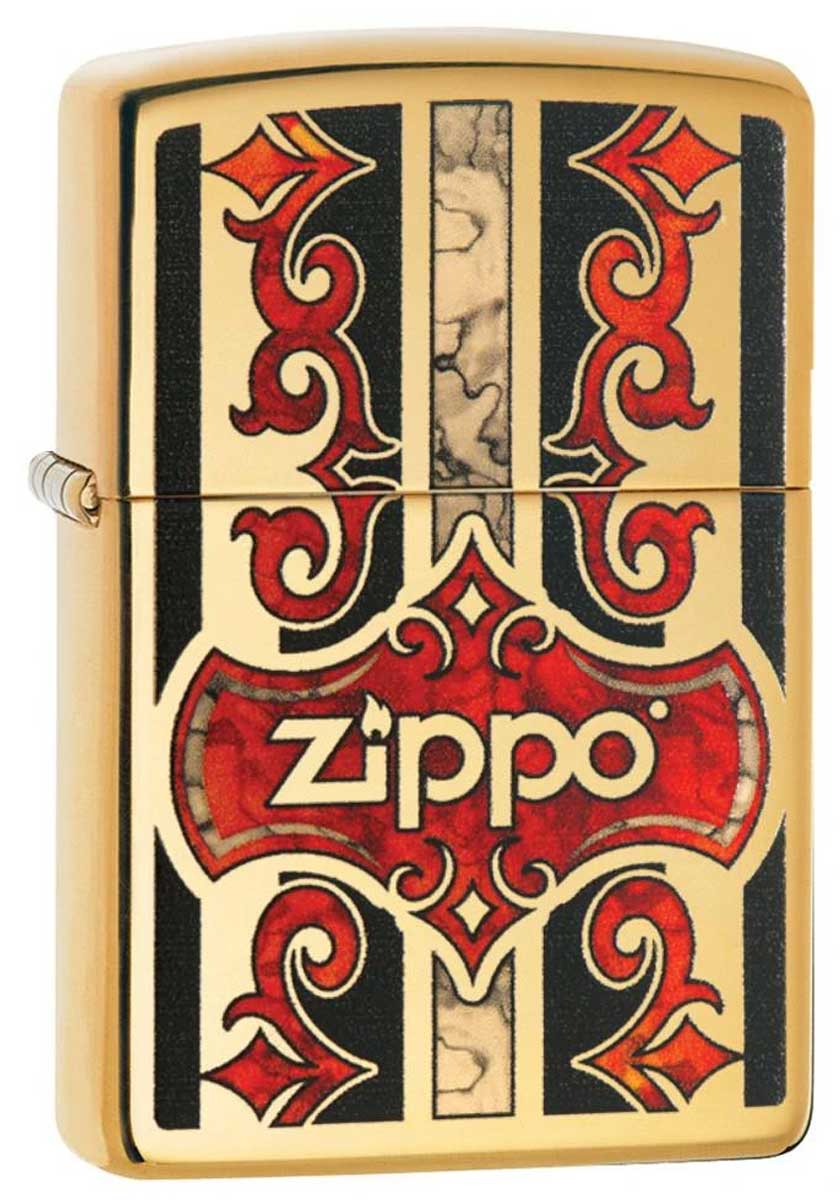 Zippo ジッポー ジッポ ロゴ マーブル レッド ブラック Fusion Zippo Red and Black 鏡面 ポリッシュ ブラス 29510 メール便可