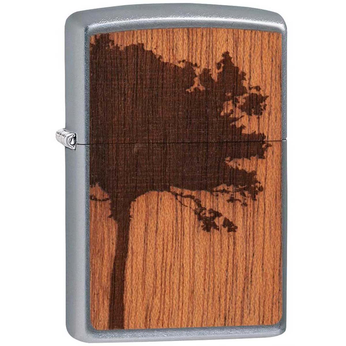 Zippo ジッポー ウッド 木 栓抜き付き WOODCHUCK USA Lighter & Bottle Opener Gift Set サテンクローム 49066
