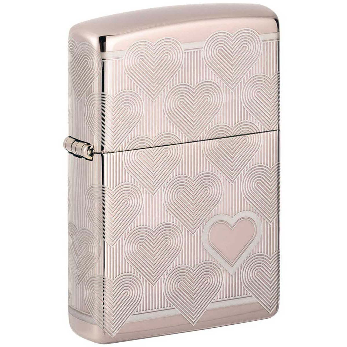 Zippo ジッポー ハート Hearts laser 360 4面連続デザイン ポリッシュ ローズゴールド 49811 メール便可
