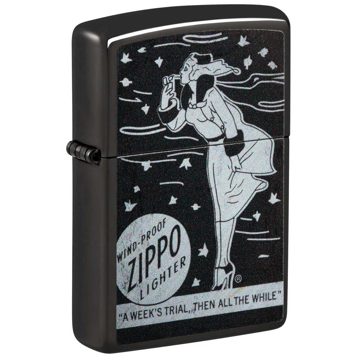 Zippo ジッポー ウインディ ガール レディ 化粧箱デザイン Windy Zippo Design ブラックマット 48456 メール便可