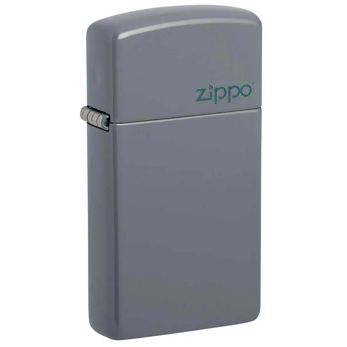Zippo ジッポー スリム グレー ジッポ ロゴ マット Flat Grey Matte Logo Slim 塗装 49527ZL メール便可