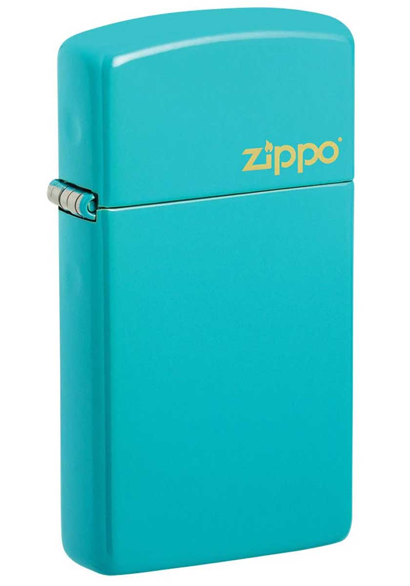 Zippo ジッポー Flat Turquoise Matte Logo Slim 49529ZL メール便可