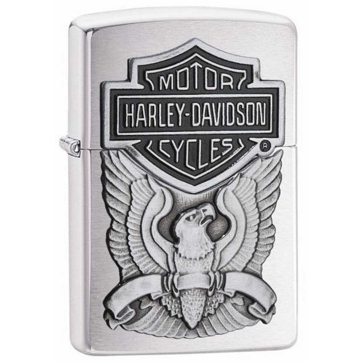 Zippo ジッポー ハーレーダビッドソン ロゴ アメリカモデル バイク 二輪 モーターサイクル  Harley Davidson EMBLEM ブラッシュドクローム 200HD.H284