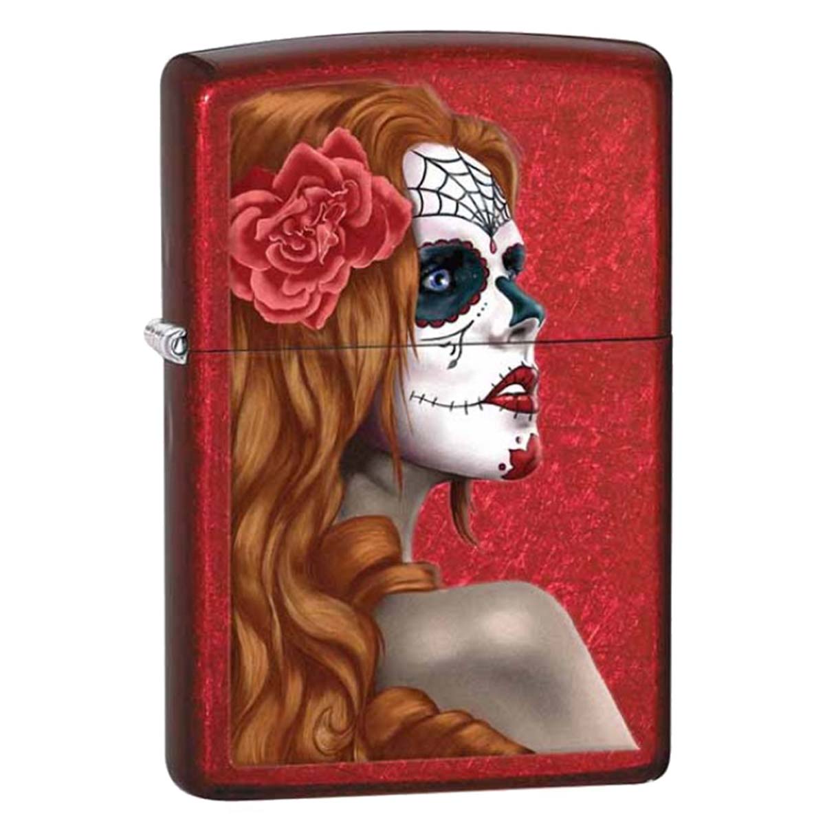 Zippo ジッポー 死者の日 Day of the Dead Girl キャンディーアップルレッド 28830 メール便可