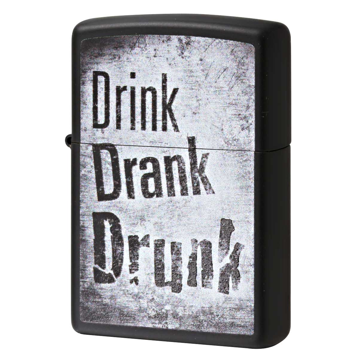 Zippo ジッポー 原形 過去形 過去分詞 デザイン Drink Drank Drunk ブラックマット 29618 メール便可