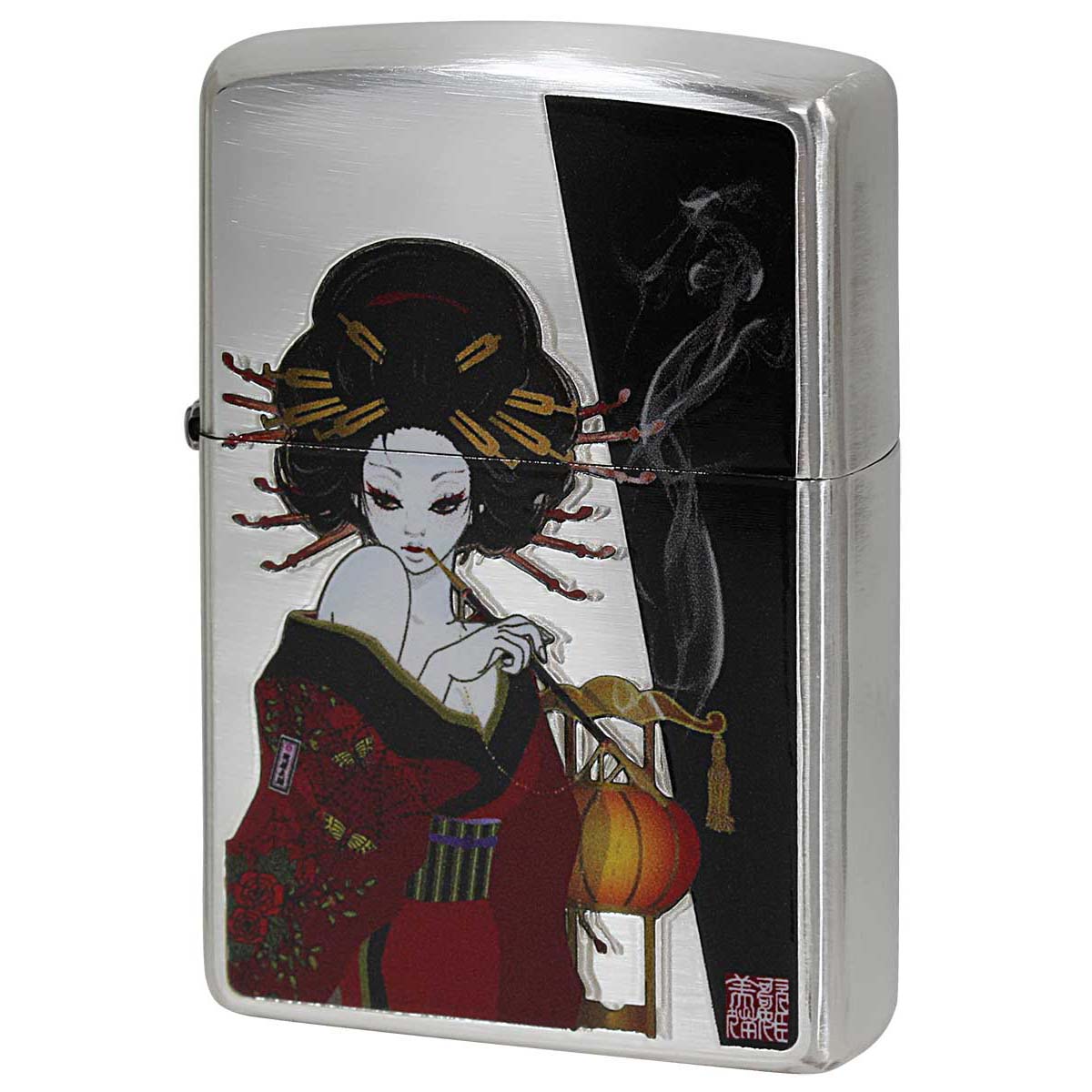 Zippo ジッポー 和柄 煙管と女 JAPANESE STYLE 2020 銀メッキ 80059