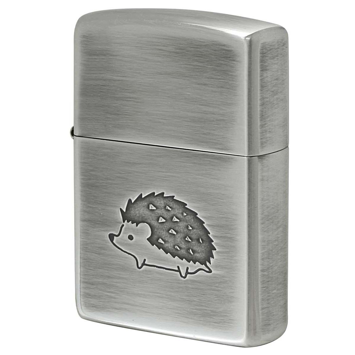 Zippo ジッポー ハリネズミ いきものモチーフ 動物 銀メッキいぶし 80051 メール便可