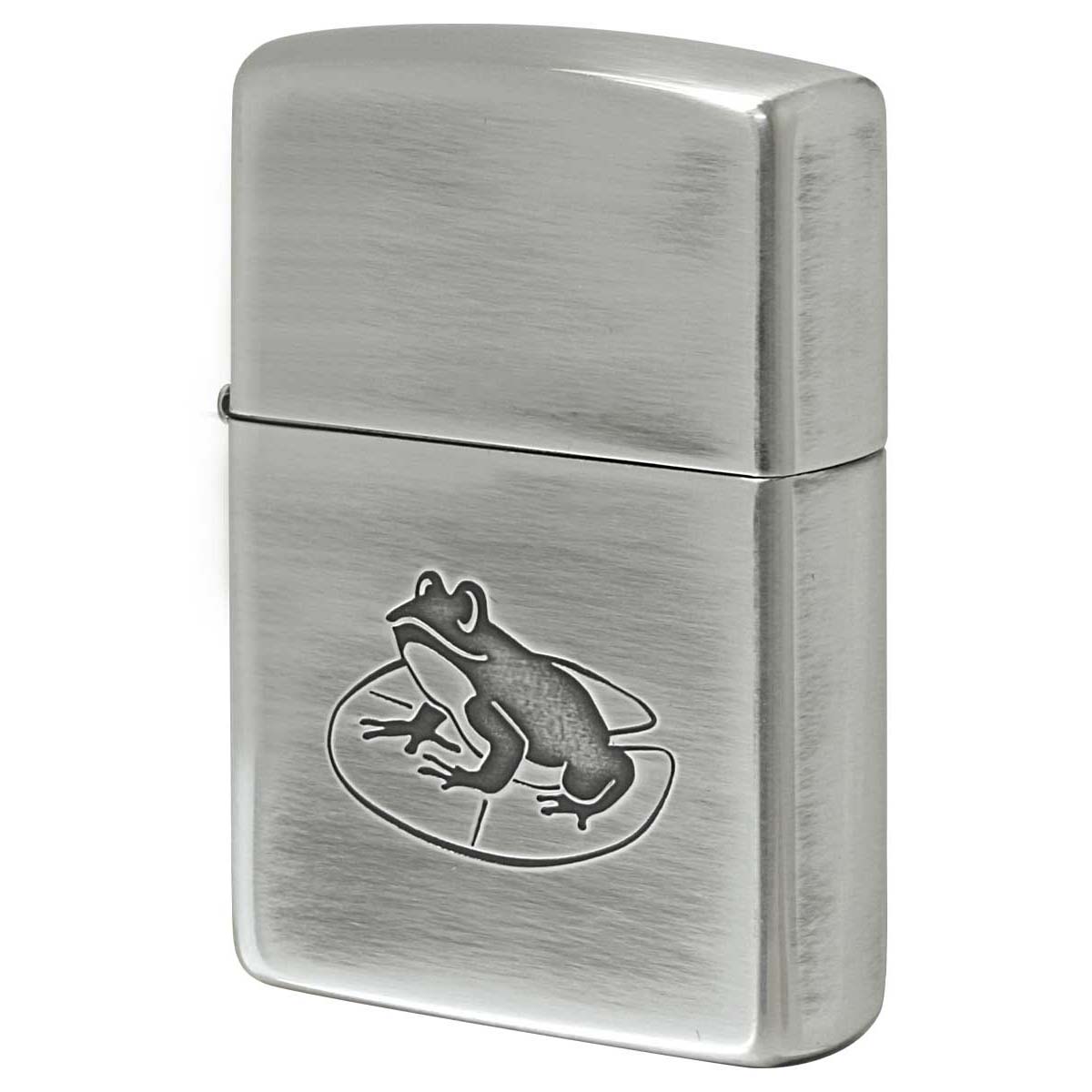 Zippo ジッポー カエル いきものモチーフ 動物 銀メッキいぶし 80050 メール便可