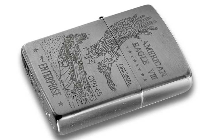 Zippo ジッポー 絶版・1995年製造 AMERICAN EAGLE CVN-65 SV メール便可
