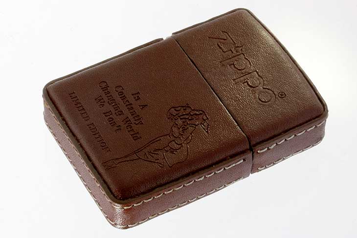 Zippo ジッポー 絶版・製造年不明 ウィンディー革巻き