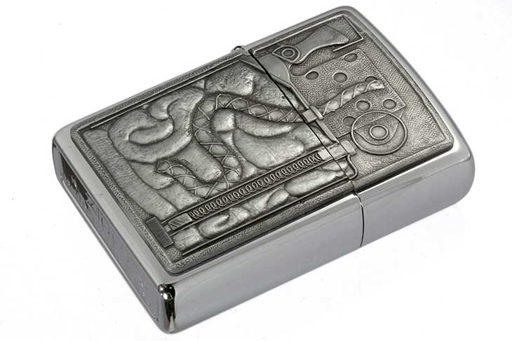 Zippo ジッポー 絶版・1995年製造 インサイドユニット X-RAY エンブレム貼り SV メール便可
