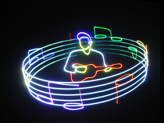 高性能光学式スキャナー搭載 ハイパワー5Wフルカラーレーザーライト