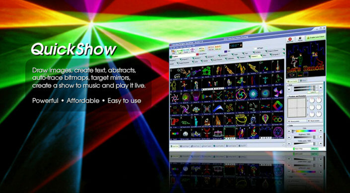 スペシャルパッケージ Pangolin（パンゴリン）QuickShow（クイックショー）5.5、ILDA レーザー用ソフトウエア　信号ケーブル、当店オリジナルデーター、日本語翻訳チュートリアル付