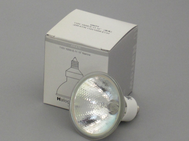 【特売品・在庫限り】　JDR-K7N110V100W-E11H　(10個入)　UNITY/ユニティ　ダイクロハロゲンランプ　100Ｖ用　径70mm　E11　狭角　☆100Vダイクロハロゲン電球☆