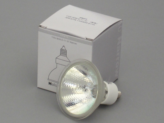 【特売品・在庫限り】　JDR-K7N110V60W-E11H　(10個入)　UNITY/ユニティ　ダイクロハロゲンランプ　100Ｖ用　径70mm　E11　狭角　☆100Vダイクロハロゲン電球☆