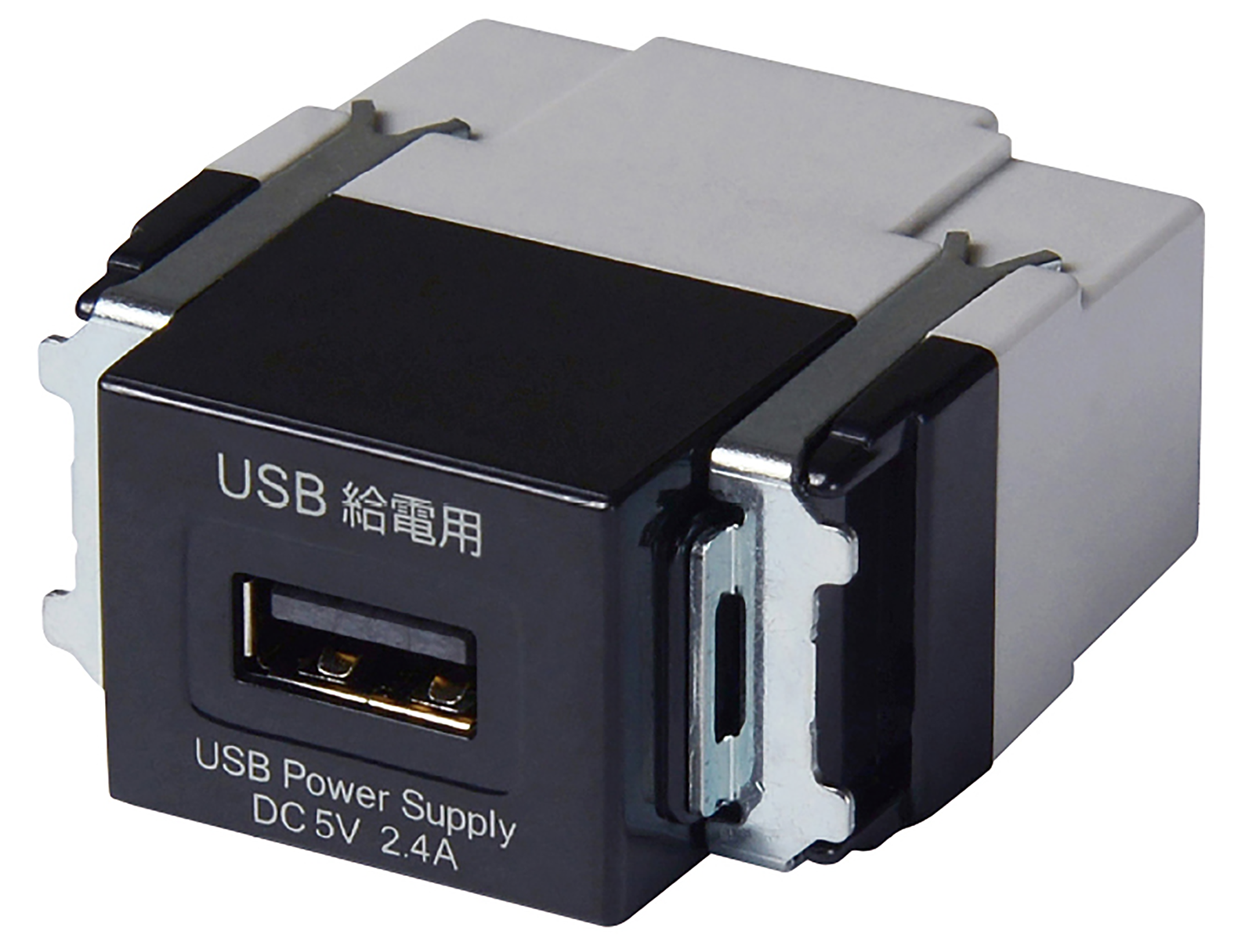 【即納】　埋込USB給電用コンセント　R3707-BK（旧型番R3703-BK）　大和電器/YAMATO DENKI　A1ポート（USB TypeA×1）　ブラック　☆USBコンセントシリーズ☆