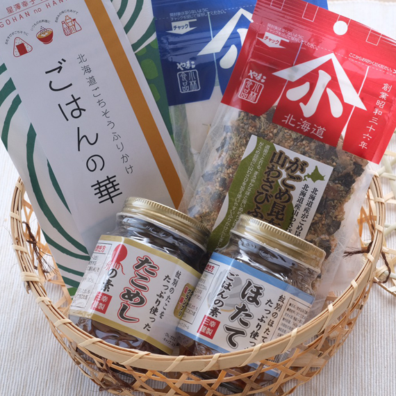 北海道ごはんのおとも ５点セット（かご付き）