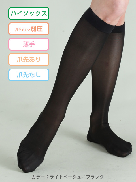 レックスフィット 弱圧 【薄手】ハイソックス リムフィックス