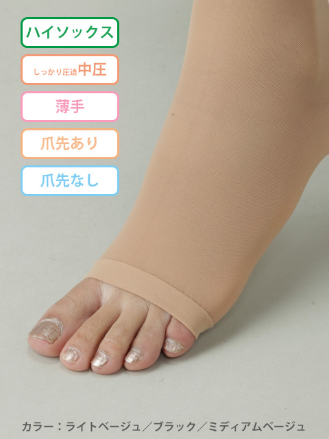レックスフィット 中圧 【薄手】ハイソックス リムフィックス