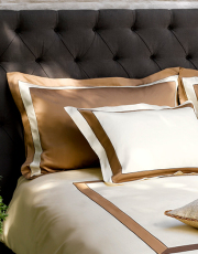 枕カバー縁付き 全37色 エジプト綿(サテン織り・300TC) 【Abadi】