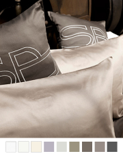 枕カバー縁付き 全9色 エジプト綿(サテン織り・600TC) 【Belladonna】