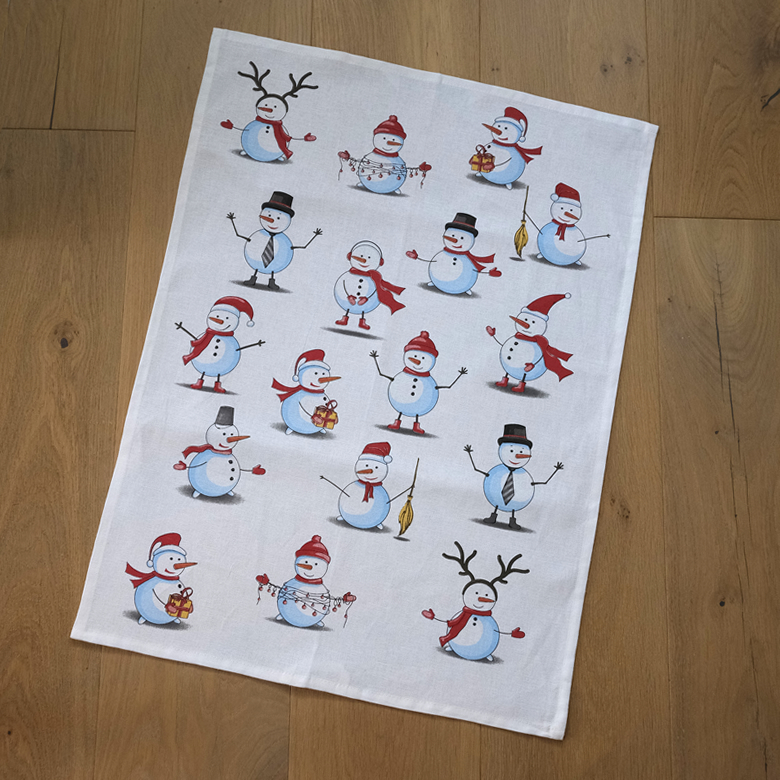 キッチンクロス　雪だるま