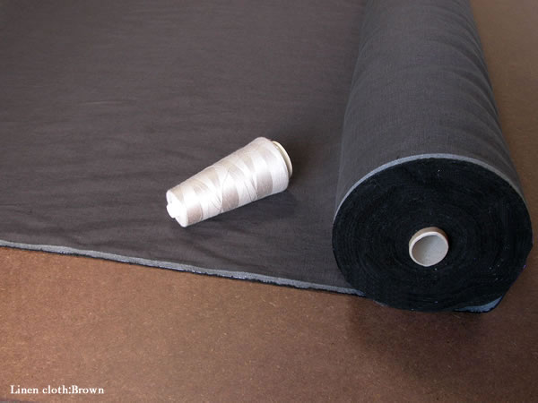 リネン生地25番手ブラウン