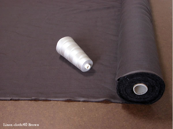 リネン生地40番手ブラウン