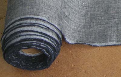 先染リネン 生地　紺　クロス幅104cm（１０ｃｍ単位） 麻 手作り ハンドメイド ナチュラル