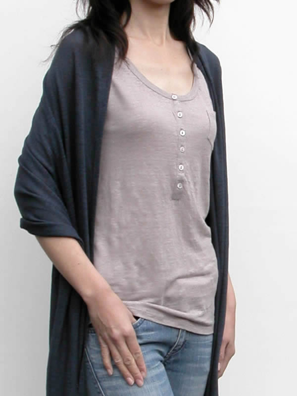 リネンノースリーブTシャツ