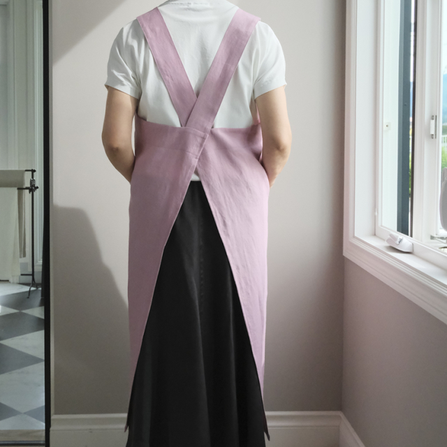 フレンチリネンギャザーたっぷりバッククロスエプロンドレス Amazon.co.jp: ギャザーエプロン バッククロスエプロン