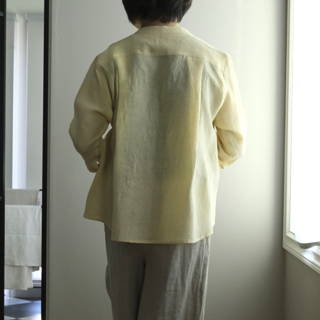 七分袖 リネン ブラウス