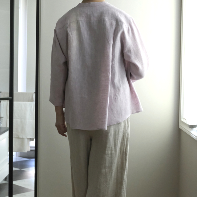 七分袖 リネン ブラウス