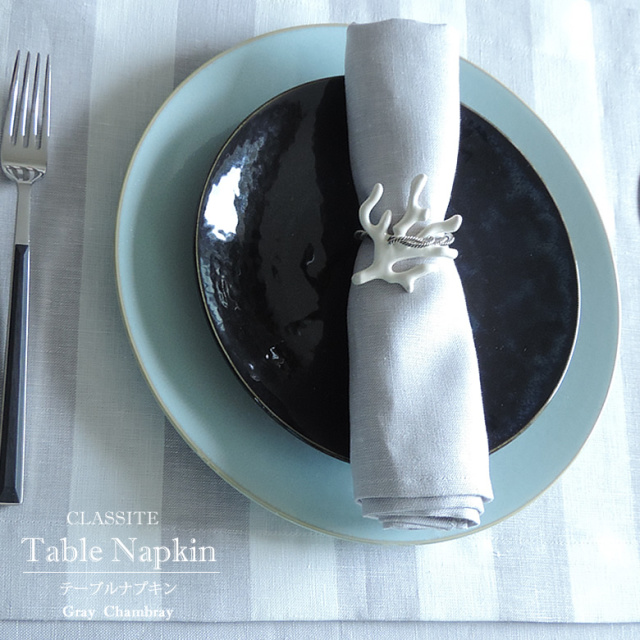 Hausattire 布ナプキン12枚セット (18x18インチ) グレー - コットン 再