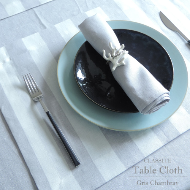 CLASSITE リネン テーブルクロス グレー シャンブレー Mサイズ
