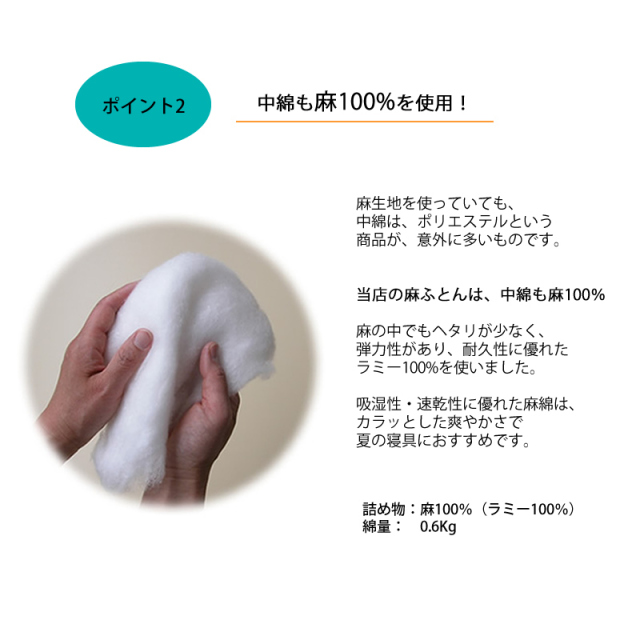 麻肌布団の中綿