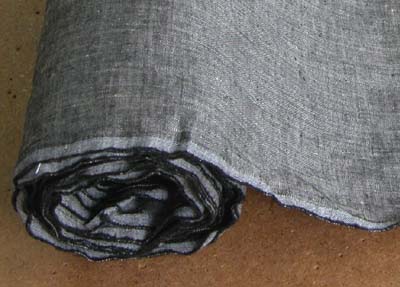 先染リネン 生地 ブラック クロス幅104cm（１０ｃｍ単位） 麻 手作り ハンドメイド ナチュラル