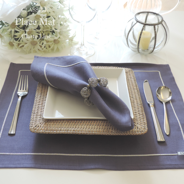 テーブルランナー　ランチョンマット　コースター　ナプキン　テーブルリネン リネン ランチョンマット Clarte Line