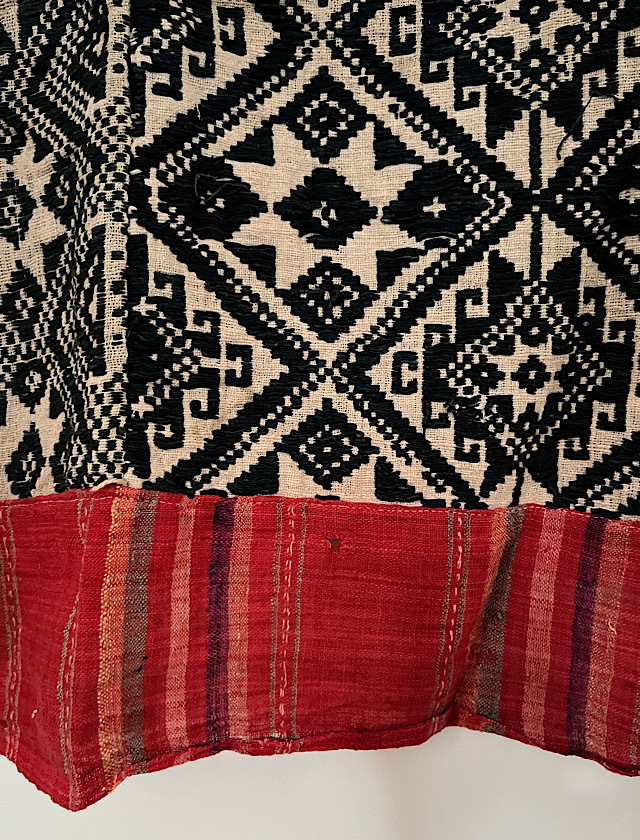 タイ族古布ブランケット藍青緑