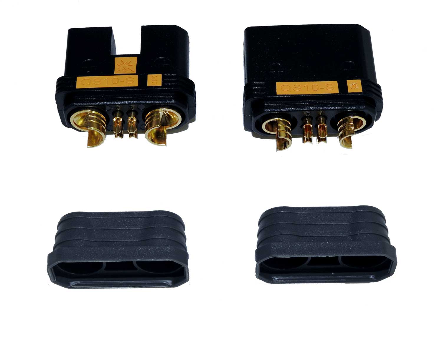 QS10 高電流対応アンチスパーク内蔵10mmゴールドコネクターオスメス1セット