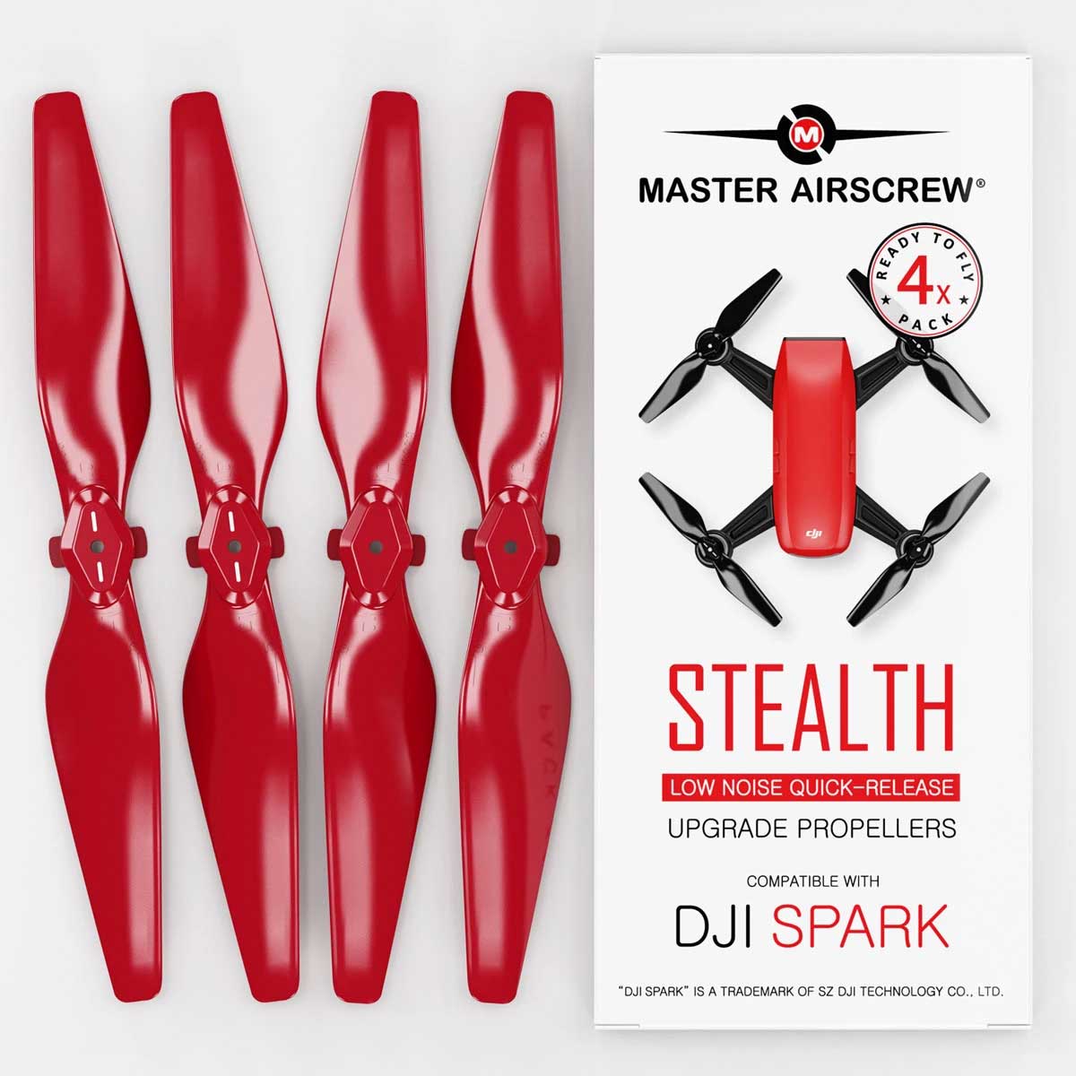 MA DJI Spark用 STEALTHアップグレード・プロペラ4.7x2.9 (レッド）