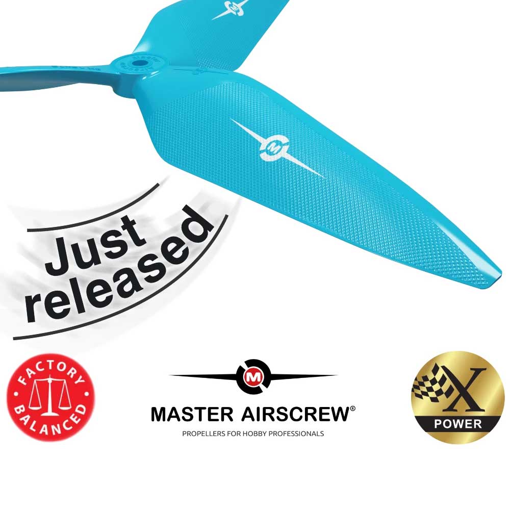 MA 3X Power 11x10　ドローン用３枚ペラ ブルー（CCW、反時計回転）