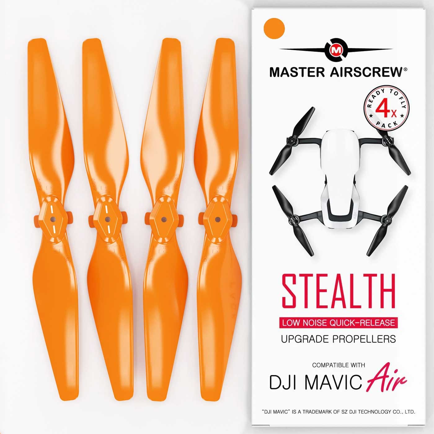 MA DJI Mavic Air用 STEALTHアップグレード・プロペラV2  5.3x3.3  (オレンジ）4本セット