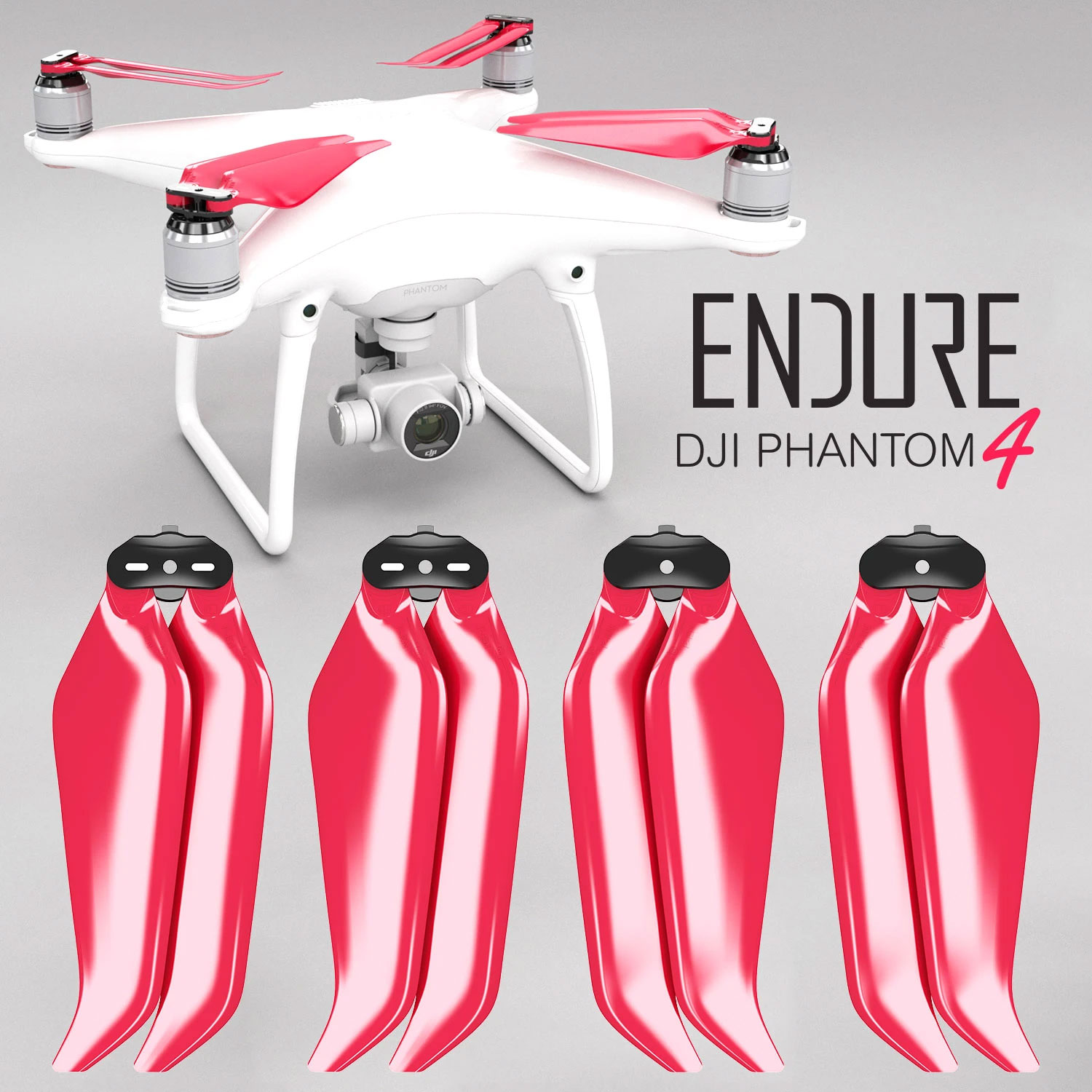 MA DJI Phantom 4用高耐久性アップグレード折ペラ(レッド）4本セット